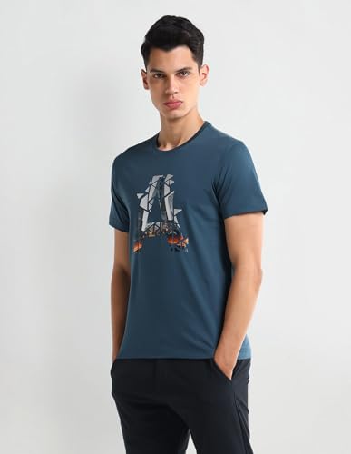 ARROW Men's Regular Fit T-Shirt (ANAITS3355_Teal