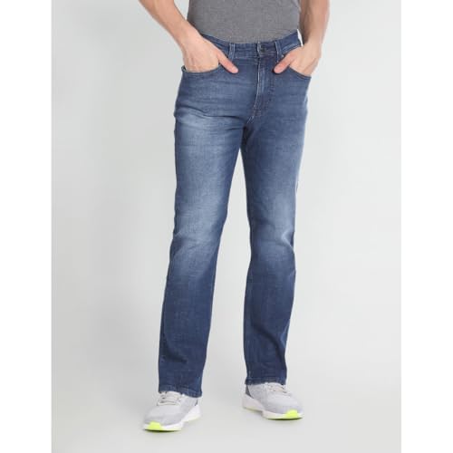 U.S. POLO ASSN. Men's Boot Cut Jeans (UDJENO1234_Blue