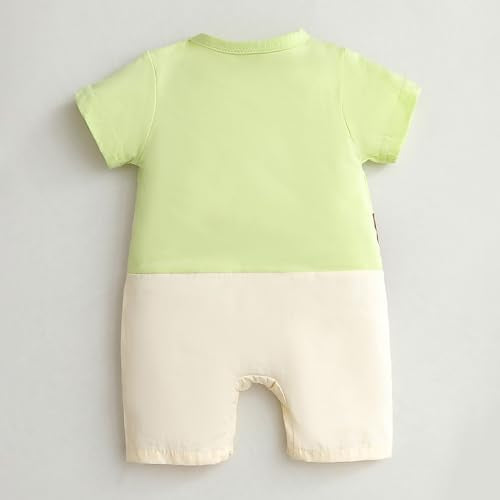 Hopscotch Baby Unisex Animal Print Short Sleeves Cream Rompers For Ages (12-18 Months)