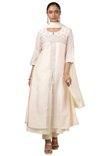 Soch Women's Chanderi Salwar Suit Set (EWS5CD21503_Beige