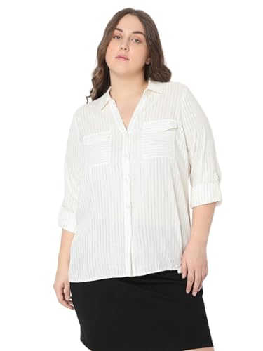 VERO MODA Curve Women Regular Fit White Shirt