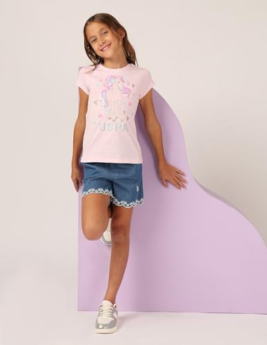 U.S. POLO ASSN. Girl's Regular Fit T-Shirt (UGSS25TSH242 Pink
