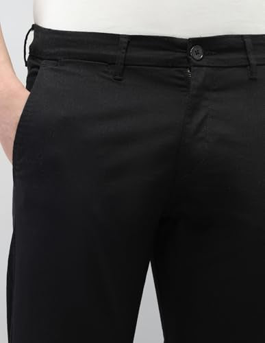 U.S.Polo Association Men's Austin Slim Fit Satin Trousers (USTRO228A_Black_36)