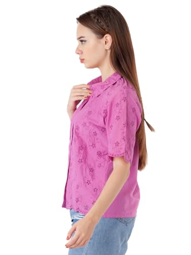 Zink London Women's Pink Solid Regular Shirt