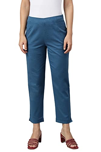 W Cotton Blend Strechable Slim Pants for Women | Cotton Blend Slim Pants for Women | Trousers for Women | W for Woman