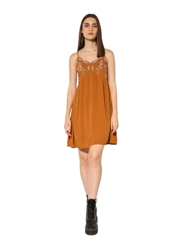 ONLY Women's Fit and Flare Brown Dress