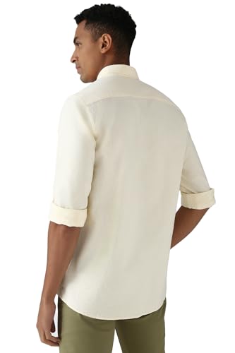Peter England Men's Slim Fit Shirt (PCSFSSLP221769_Yellow