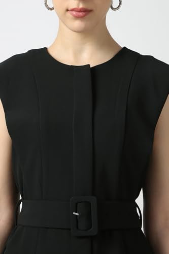 Van Heusen Women's PolyesterBlend Modern Knee-Length Dress (VWDRCRGFQ12883_Black