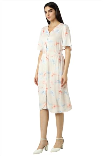 Van Heusen Women's Modal Modern Calf Length Dress (VWDRURGFC66276_White