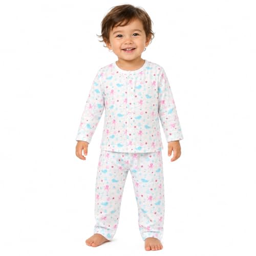 BODYCARE Baby Girls & Boys Cotton Clothing Set | Soft Full Sleeve Top & Pajama Set | Striped Printed Nighsuit | Comfortable Sleepwear for Infants & Toddlers