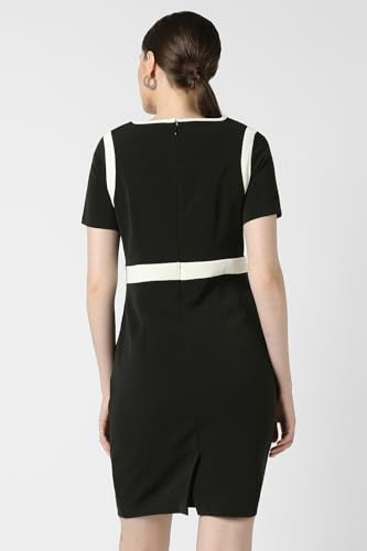 Van Heusen Women's Polyester Blend Modern Mid-Thigh Length Dress (VWDRCRGPV94357_Black