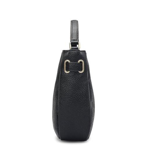 Da Milano Leather Satchel Bag for Women - Black (LB-02424)