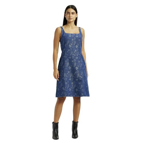 Levi's Women's Floral Blue Square Neck Dress