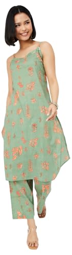 Max Women's Cotton Blend Kurta Set (CTKST54026B