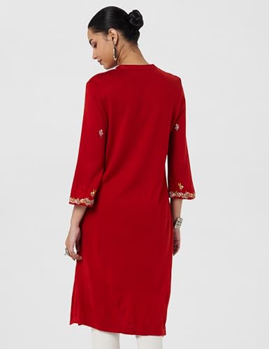 BIBA Women YARNDYED Straight Mix and Match(Winter W19975_RED_38)