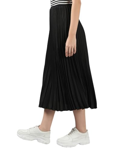 VERO MODA Women's Fit and Flare High-Rise Black Skirt