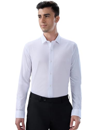 Park Avenue Men Slim Fit Structure Pattern Cotton Polyester Blend Short Collar Full Sleeve Round Hem Formal Shirt White