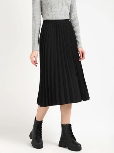 Regular Fit Solid High Rise Skirt