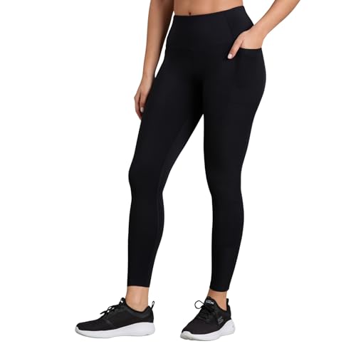 Skechers Women Rib Panelled Black Leggings