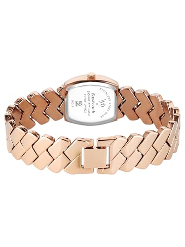 Fastrack Vyb Showstopper with Quartz Analog Grey Dial Rose Gold Alloy Strap Watch for Girls - FV60112WM02W