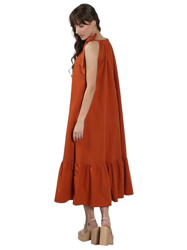 VERO MODA Women's A-Line Brown Dress