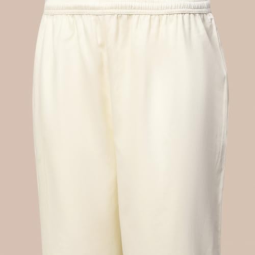 Biba Women's Chanderi Kurta Set (SKDMETWEV30281AW25OWHT_Off White
