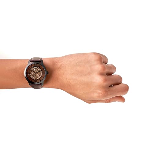 Fossil Analog Brown Dial Men's Leather Band Watch - ME3098