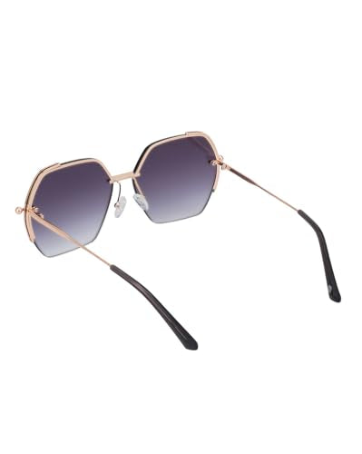 Carlton London Premium Rose Gold with Brown Toned & UV Protected Lens Oversized Sunglass for women - SaumyasStore