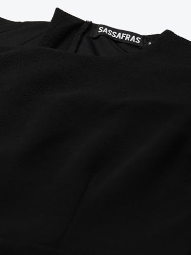 Sassafras Black Frill Cape Bodycon Dress SFDRSS10296XXL