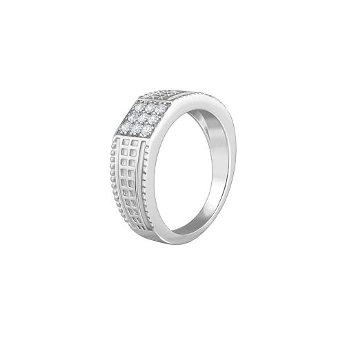 GIVA 925 Silver Lustrous Square Ring For Him, Fixed Size, Indian -17 | Gifts for Men and Boys | With Certificate of Authenticity and 925 Stamp | 6 Months Warranty