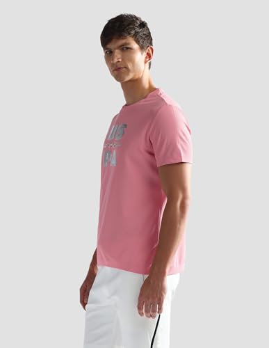 U.S. POLO ASSN. Brand Print Slim Fit Active T-Shirt Peach