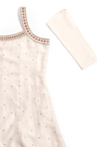 Soch Womens Off White Vichitra Embroidered Sequin Detail Salwar Suit