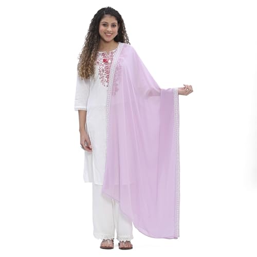 Rangriti Women Lavender Polyester Dupatta_FREE SIZE