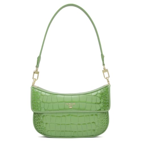 Da Milano Genuine Leather Green Shoulder Bag (01798) (Small)