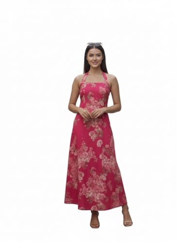 Varanga Women Trendy Cotton Maxi Dress Magenta