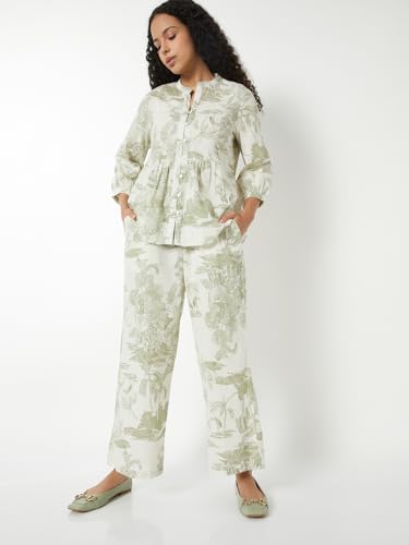 Max Women Printed Palazzos(White_M)