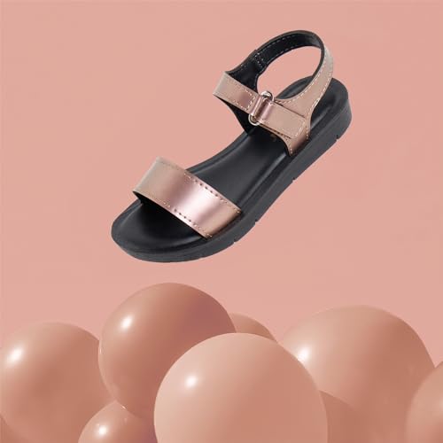 POPCORN Girls Fashion Gold Sandals - Lightweight with Cushioned Support, Durable Construction, Ideal for Stylish and Comfortable Wear | 9 UK