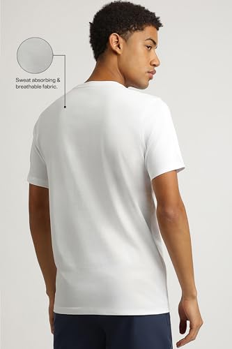 Reebok Men's Regular Fit T-Shirt (RMKCAA0903_White
