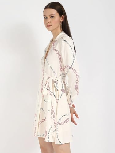 Viscose Spread Collar Wrap Dress