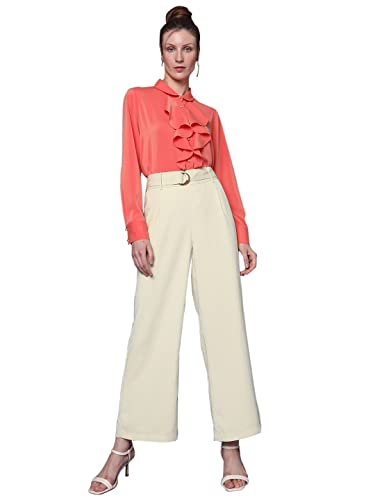 VERO MODA Straight Fit Pants(10299178_Oyster White_M)