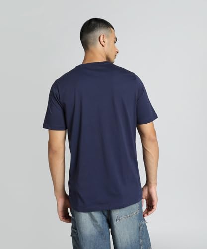 Puma Men's Printed Regular Fit T-Shirt (686552_Navy