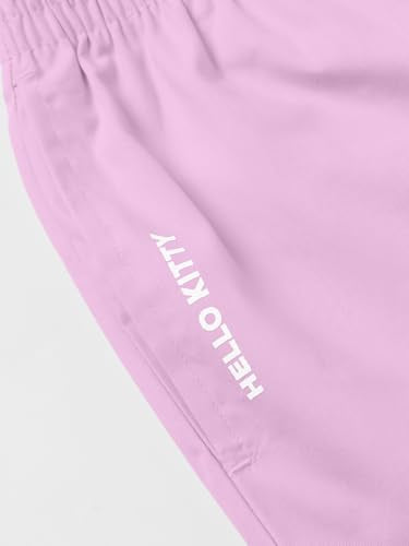 The Souled Store Hello Kitty: Pretty Kitty Women and Girls Elastic Waistband Pink Graphic Printed Cotton Regular Fit Lightweight Everyday All-Season Comfortable Lounge Boxer Shorts