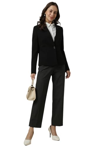 Allen Solly Women's Blazer (AHBZARGH078074_Black