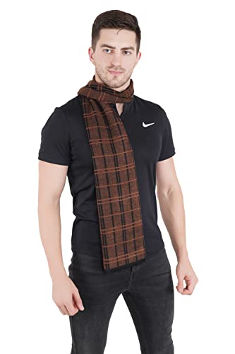 MUFFLY Woven Reversible Printed Men's Wool & Acrylic Muffler Warm Cashmere Wrap Shawl