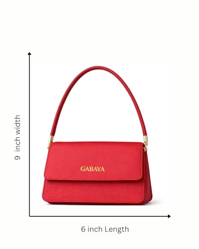 GABAYA Rovelle Vegan Leather Shoulder Bag for Women | Slim Baguette Handbag | Elegant Minimalist Purse for Party, Evening & Daily Use