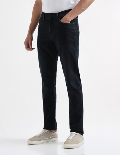 Arrow Newyork Men's Whiskered Soho Slim Tapered Fit Jeans