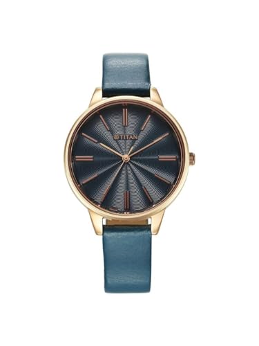 Titan Neo Ladies X Ph Ii Plain 3 Hands Blue Round Dial Blue A1Leather Strap Women's Watch - 2648WL08