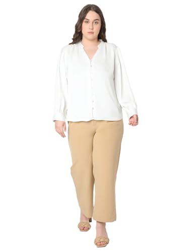 VERO MODA Curve Women Regular Fit White Top