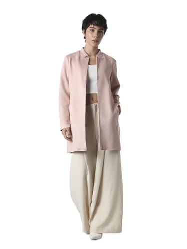 ONLY Women's Solid Regular Fit Pink Coat
