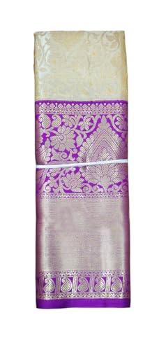 VFCollections Women's Kanchipuram Silk Pure Pattu Sarees With Blouse (VFC647-4)